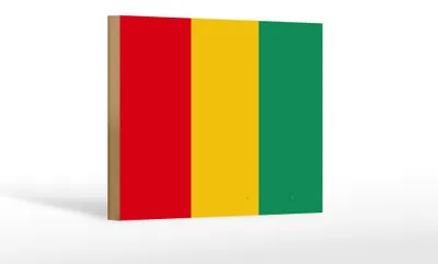 Produktbild von Holzschild Flagge Guineas 18x12 cm Flag of Guinea Dekoration