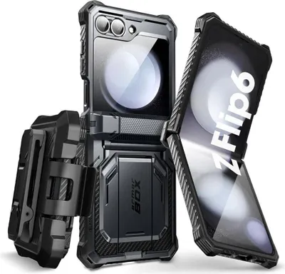Immagine prodotto di I-Blason, custodia integrale in carbonio per Samsung Galaxy Z Flip6 Armorbox, nero