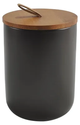 Keramik-Vorratsdose mit Deckel, 800 ml, schwarz, 10,3x14,3 cm