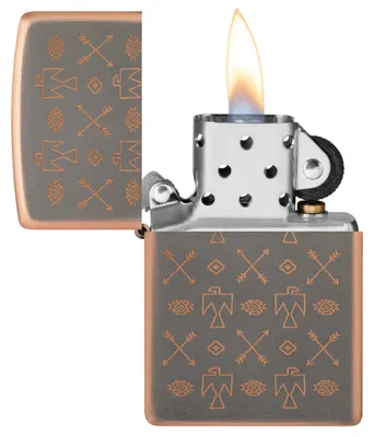 Produktbild von Zippo Sturmfeuerzeug Indian Pattern Rustic Bronze nachfüllbar windfest