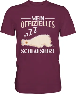 Produktbild von Offizielles Schlafshirt Nachthemd Schlafanzug Pyjama Alpaka Lama T-Shirt – Burgundy / S