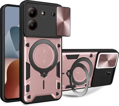 Produktbild von Outdoor Panzer Hülle für ZTE Blade A34 / A54 Handyhülle mit Slide Kameraschutz Ringhalter Bumper in Rosegold