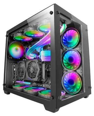 Produktbild von Mars Gaming MCV3, Tower, PC, Schwarz, ATX, EATX, micro ATX, Mini-ITX, Gaming, 16,2 cm