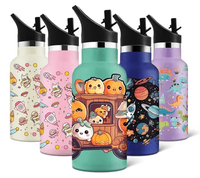 Produktbild von Thermosflasche Kinder, 350 ml, BPA-frei, doppelwandig, Edelstahl, für Schule und Sport