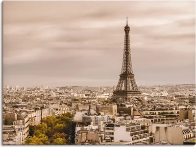 Produktbild von ARTland Leinwandbild Paris Eiffelturm I Größe: 120x90 cm