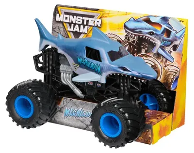 Produktbild von Monster Jam , Megalodon Monster Truck im Maßstab 1:24, Monstertruck, 3 Jahr(e), Kunststoff, Blau, Schwarz