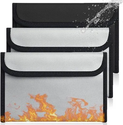 Image de Pochettes ignifuges pour documents, imperméables, lot de 3, 205 cm