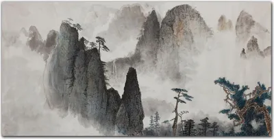 Produktbild von Coloray Bild aus Leinwand 100x50 Leinwand Dekoration - Bergnebelbaum