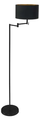 Image de Lampadaire - noir - Bella - métal textile - Ø 45cm - E27 - 3892ZW - Mexlite