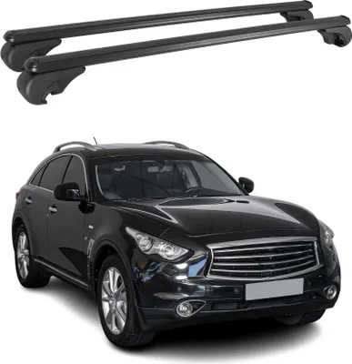 Produktbild von Dachträger für Infiniti QX70 2013-2021 Gepäckträger Grundträger Alu Schwarz 2x