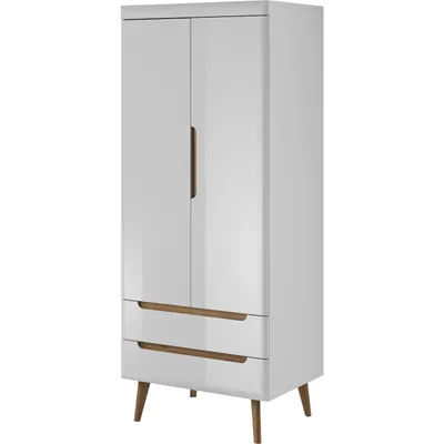 Productafbeelding van Kledingkast NARDI 09, wit glanzend / notenhout Riviera