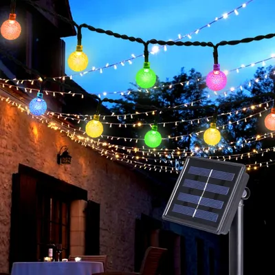 Produktbild von 5M 20LEDs Solar Lichterkette Kugel LED Beleuchtung Garten Party Hochzeit Außen Deko, Bunt