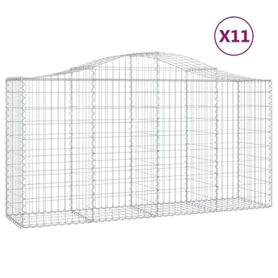 Produktbild von vidaXL Gabionen mit Hochbogen 11 Stk 200x50x100/120cm Verzinktes Eisen