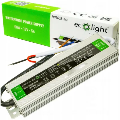 Obrázek produktu pro Hermetický, vodotěsný napájecí zdroj pro LED pásky, stupeň krytí IP67, 12V, 60W