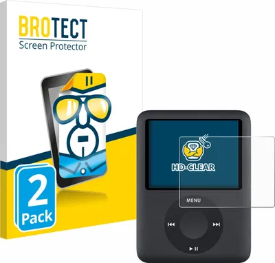 Produktbild von 2x Für Apple iPod nano (3. Gen.) Schutzfolie BROTECT Displayschutz Display Schutz Folie Klar Transparent
