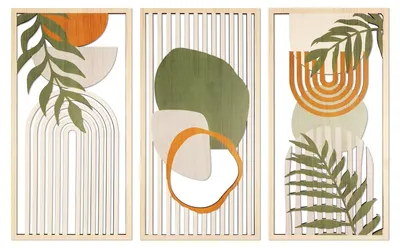 Image de Omgoods - Ensemble de décoration murale moderne, couleur verte