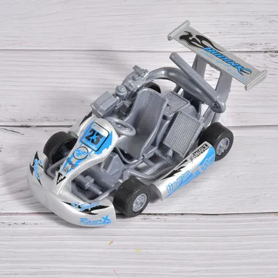 Obrázek produktu pro Slitinový model auta v měřítku 1:32, vysoká závodní motokára, tahací hračka (stříbrná)