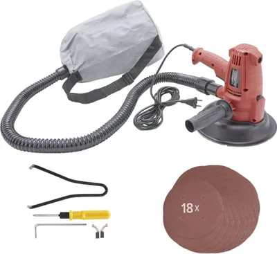 Produktbild von AREBOS Deckenschleifer 710W mit Absaugung und 18x Schleifpapier, 6 Geschwindigkeitsstufen, 1.500 – 3.000 U/Min, Trockenbauschleifer, Wandschleifer, Sonstige Schleifmaschinen