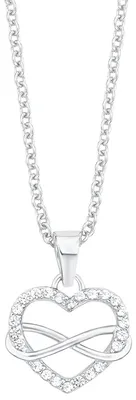 Produktbild von s.Oliver 2025989 Damen Collier Herz Unendlich 925 Silber weiß 45 cm