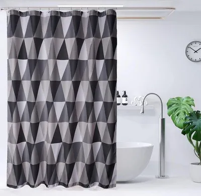 Produktbild von Unyqoos® Duschvorhang 180×180 cm – wasserdichtes Polyester-Textil, waschbar & schnelltrocknend, mit Magnet, beschwertem Saum & 12 Kunststoffringen