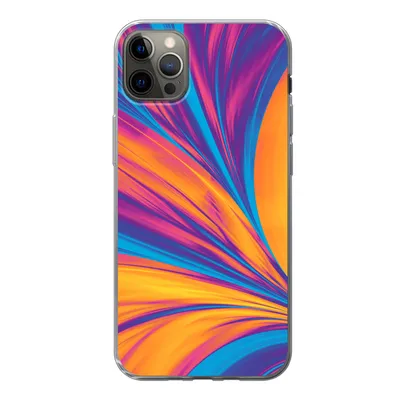 Produktbild von MuchoWow® Handyhülle Schutzhülle Hülle für iPhone 12 Pro Max Federn - Regenbogen - Neon - Abstrakt Silikon Softcase Handy Hülle - Hartschale