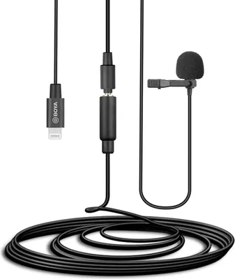 Produktbild von Walimex pro Boya M2 mikrofon przypinany do iOS mały, mocny mikrofon lavalier 50 Hz 20 kHz do urządzeń iOS, kabel adaptera Lightning nadaje się również do digitalizacji czarny (1022918)