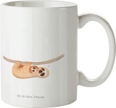 Produktbild von Mr. & Mrs. Panda Tasse mit Spruch Faultier Kind - Weiß - Geschenk, kaffeetasse keramik, Liebe, Pott, Baby, Kinder, Geburt, Mom-life, Kaffeebecher, Teetasse