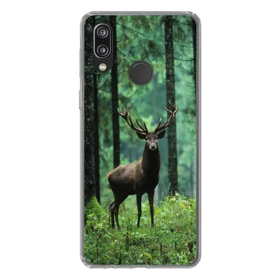 Produktbild von MuchoWow® Handyhülle Schutzhülle Hülle für Huawei P20 Lite (2020) Hirsche - Wald - Bäume - Tiere - Natur Silikon Softcase Handy Hülle - Kartenhalter