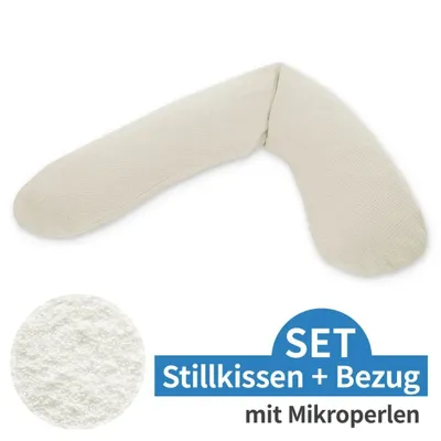 Image de Coussin d'allaitement Theraline « L'Original » avec housse tricotée, couleur crème