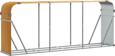 Immagine prodotto di vidaXL Riparo per legna da ardere effetto legno 234x45x100 cm Acciaio zincato