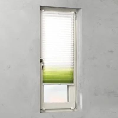 Produktbild von SOLUNA Faltenplissee mit Seitenverspannung ohne Bohren Farbverlauf weiß/grün 60x130 cm