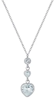 Produktbild von Herz Kette Silber: Y Halskette mit Zirkonia Silber