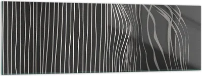 Produktbild von Bilder auf glas - Einteilig - Abstraktion Streifen Schwarz und Weiß - 160x50cm - Glasbilder - Wandbilder - Bilder - Wanddekoration aus Glas - Glas Bilder - Wandbild auf Glas - GAB160x50-4152