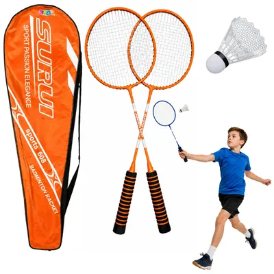 Produktbild von Badminton-Set, Schläger, Federball-Abdeckung, Orange