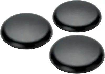 Image de Couvercle extra plat, 3 pièces, boîte de dérivation PVC noir, rosace, boîte de plafond, finition légère, ronde, 100 mm