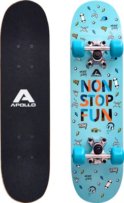 Produktbild von Apollo Kinder Skateboard, | kleines Komplett Board mit ABEC 3 Kugellagern und Aluminium Achsen  | Coole Designs für Kinder | Cruiser Boards für Mädchen und Jungs | Kinder Skateboard ab 3 Jahre "FunFun" 61cm