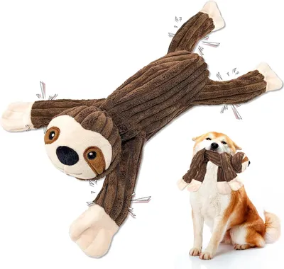 Produktbild von Plüsch-Zerrspielzeug mit Quietscher, Knisterpapier und Hundeseil - Robustes Kauspielzeug für Hunde aller Größen