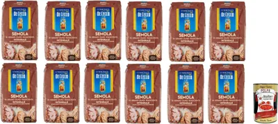 Produktbild von De Cecco Semola di Grano Duro Integrale Vollkorn Hartweizengrieß 12x 1Kg ideal für Pasta und Brot + Italian Gourmet polpa 400g