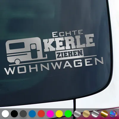 Produktbild von PantherPixel Echte Kerle Aufkleber Bus Camper Wohnmobil Wohnwagen Sticker Auto Geschenkidee Farbe Silber