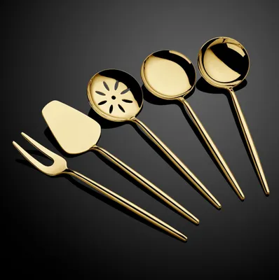 Produktbild von Hermia Concept, Almeria - Gold, Besteckset (5-teilig), Gold, 100 % EDELSTAHL, 22 cm