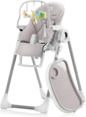 Immagine prodotto di Seggiolino per bambini regolabile – Sedia per bambini pieghevole – Cresce con il bambino – Sgabello pappa – Arco gioco – 7 altezze regolabili