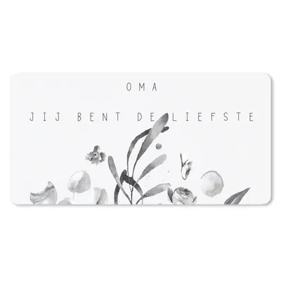 Produktbild von MuchoWow® Mauspad Mousepad Oma - Liebe Oma - Blumen - Zitate - Geschenk zum Muttertag - schwarz-weiß 60x30 cm - Mousepads - Maus Mat - Pad - Mausunterlage - Nachhaltig