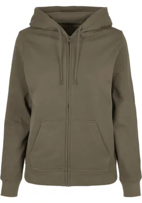 Imagen del producto de Sudadera básica con cremallera para mujer, marca "Build Your Brand"