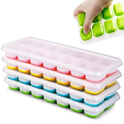 Eiswürfelform aus Silikon, 4 Stück, stapelbar, BPA-frei