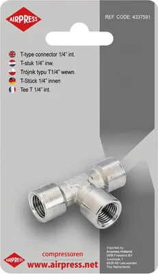 Produktbild von Airpress T-stuk 1/4 Binnenkant