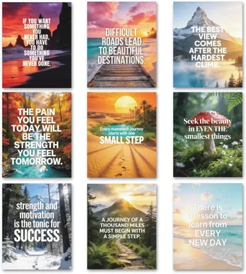 9er-Set Naturlandschafts-Poster, 20x25 cm, ungerahmt, Wanddekoration