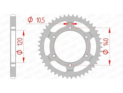 Produktbild von AFAM Kettenrad Stahl Standard - 525
