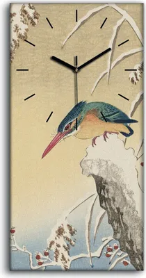 Produktbild von Dekor Leinwand Uhr Wandbilder Geräuschlos 30x60 Malerei Tier Vogel Kunst - schwarze Hände