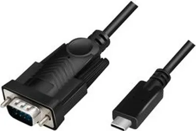 Produktbild von LogiLink USB-C - RS232 Adapterkabel 1,2 m schwarz
