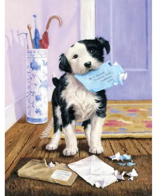 Produktbild von PRACHT Malen nach Zahlen Junior Hund mit Post 33x24cm